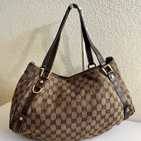 Gucci Brown Monogram Tote Bag - Picture 13 of 14